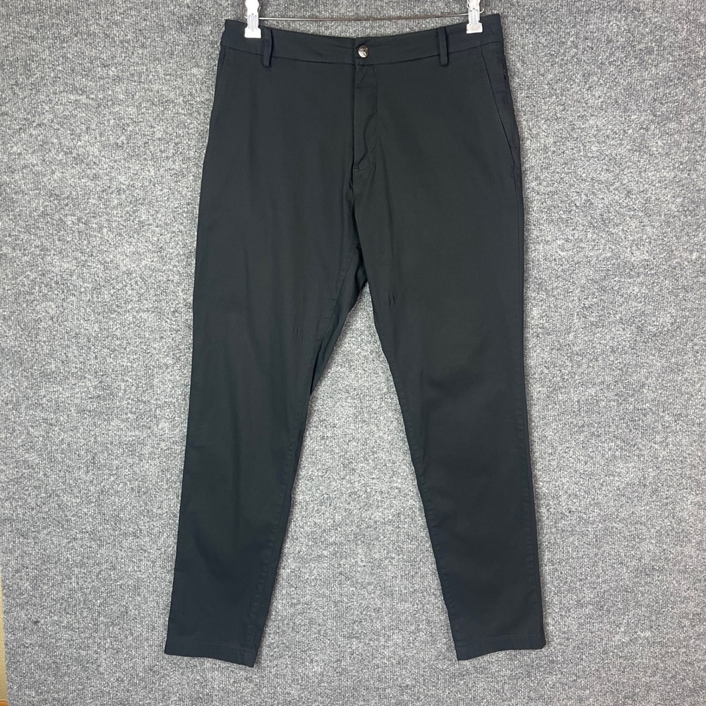 Birddogs Mens Chino Pants Black 32x32 Built-in Liner Stretch Casual Trousers